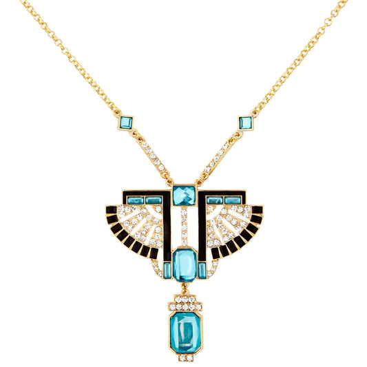 "GOLDENE PHARAOH-KETTE MIT STRASS & TOPAS-STEINEN" – Vorderansicht