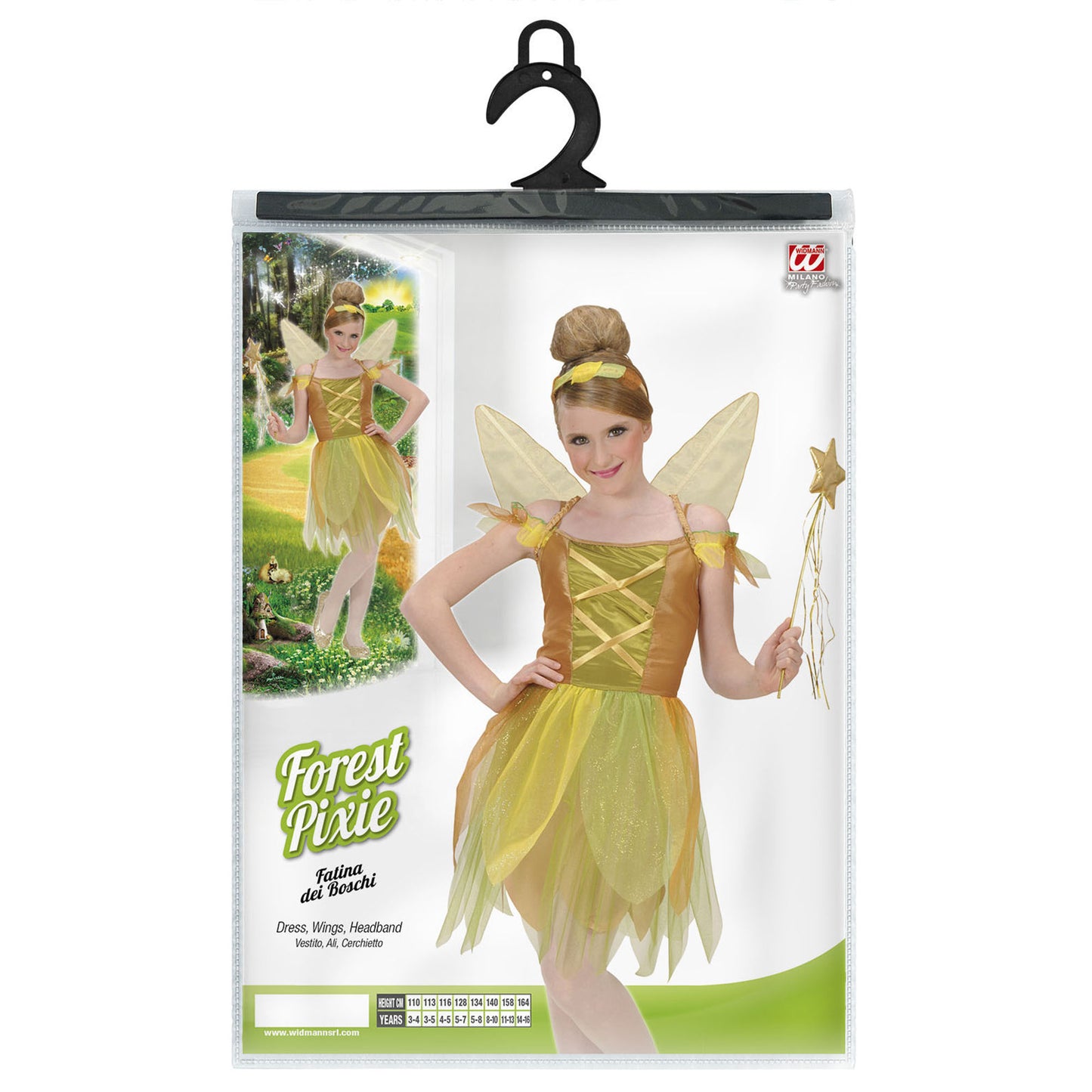"GOLDENE WALDFEE" (Kleid, Flügel, Haarreif) – Detailansicht