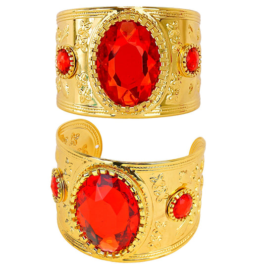 "GOLDENES ARMBAND MIT ROTEM EDELSTEIN" – Vorderansicht