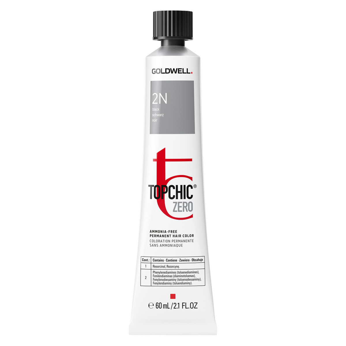 Goldwell, TopChic Zero, Permanente Haarfarbe, 2N The Naturals Black, 60 ml