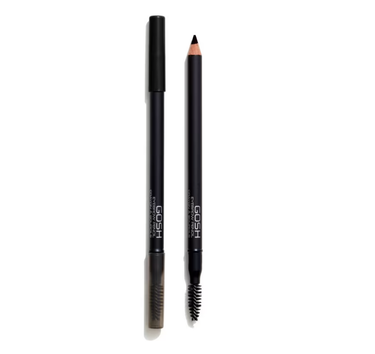Gosh, Gosh, Augenbrauencreme-Stift & Bürste 2-in-1, 02, Schwarz, 1.2 g