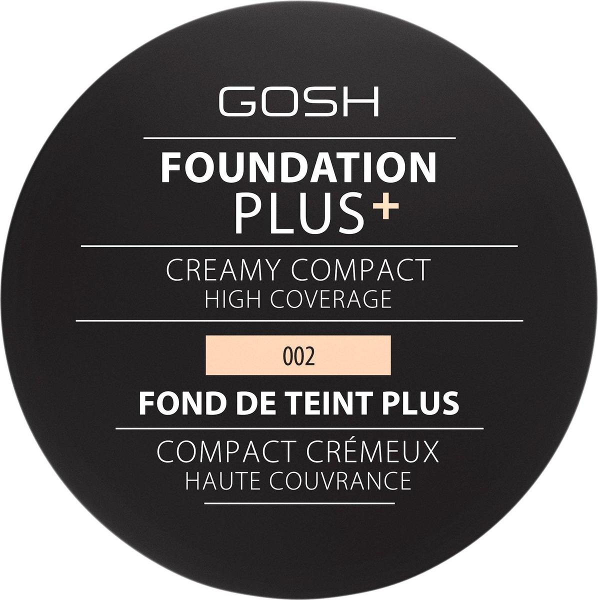 Gosh, Plus, Kompakt-Foundation, 002, Elfenbein, 9 g