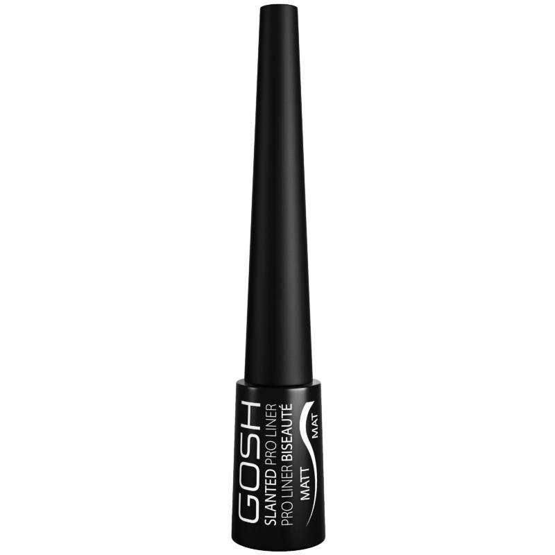 Gosh Gosh, Slanted Pro, Flüssiger Eyeliner, 002, Matt Schwarz, 3 ml Regular