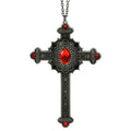 "GOTISCHE KREUZ KETTE MIT ROTEN EDELSTEINEN" – Vorderansicht