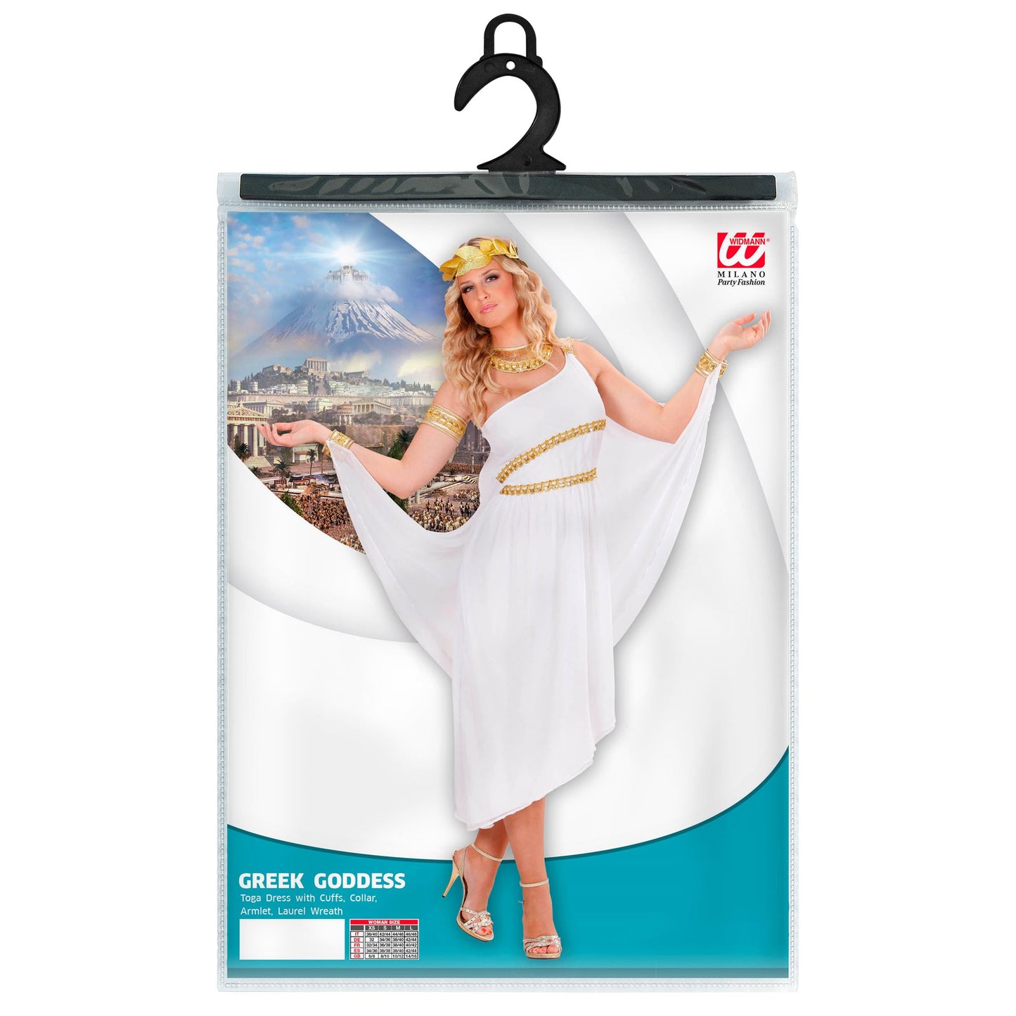 "GRIECHISCE GÖTTIN" (Kleid mit Mantel und Armbändern, Halsband, Armband, Loorbeerkranz) – Detailansicht