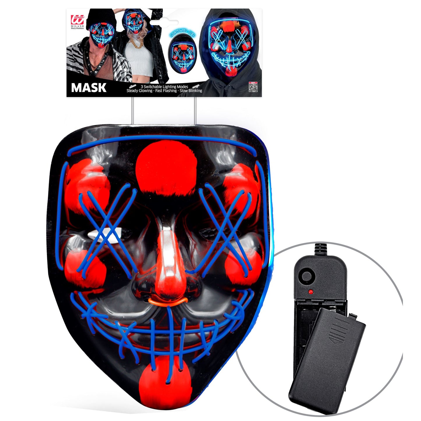 "GRUSELIGE BLAUE LED-MASKE" – Ansicht 5