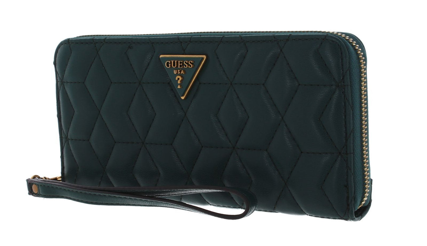 Guess Guess, Elenia, Textilbrieftasche, SLG Großer Reißverschluss, Wald, Für Frauen Regular