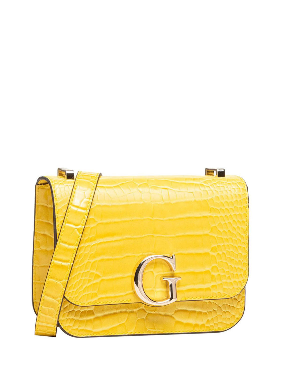 Guess, Corily, Textil-Umhängetasche, Gelb, 18,5 x 14,5 x 7 cm, Für Frauen