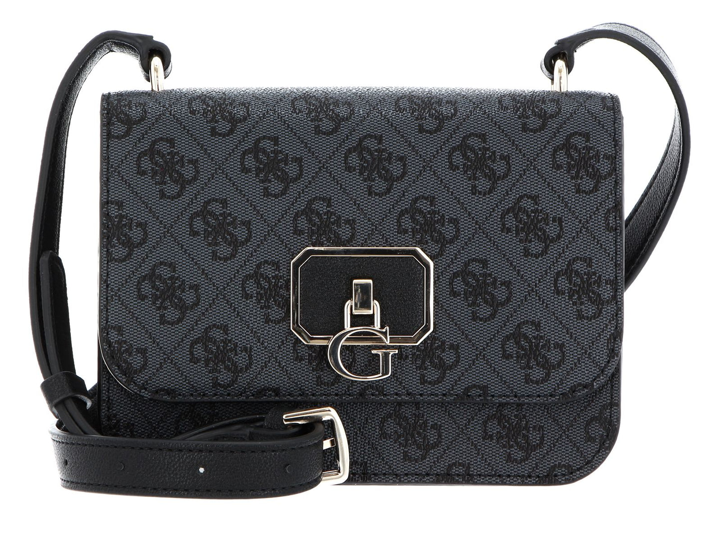 Guess Guess, Noelle, Gürtel, Magnetclip, Textil-Umhängetasche, Schwarz, 14 x 18,5 x 7 cm, Für Frauen Regular