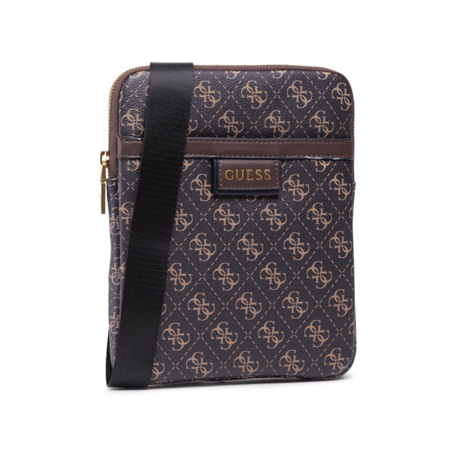 Guess, Vezzola, Textil-Umhängetasche, Dunkelbraun, 19 x 24 x 2 cm, Für Männer