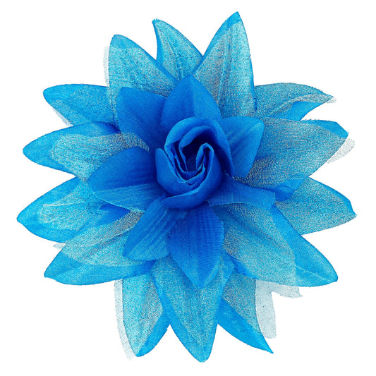 "HAARSPANGE MIT HELLBLAUER BLUME UND " – Vorderansicht