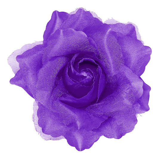 "HAARSPANGE MIT VIOLETTER ROSE UND " – Vorderansicht