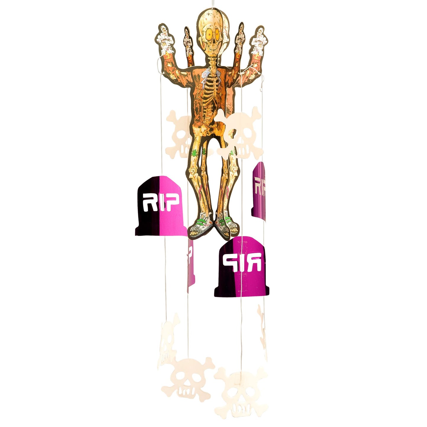 "HALLOWEEN FIGUR MIT HÄNGENDEN DEKORATIONEN" sort. in 3 Modellen: Vampir - Vogelscheuche - Skelett – Ansicht 5