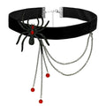 "HALSBAND SPINNE MIT ROTEM STRASS" – Vorderansicht