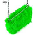 "HANDTASCHE LANGHAARPLÜSCH NEON GRÜN" – Vorderansicht