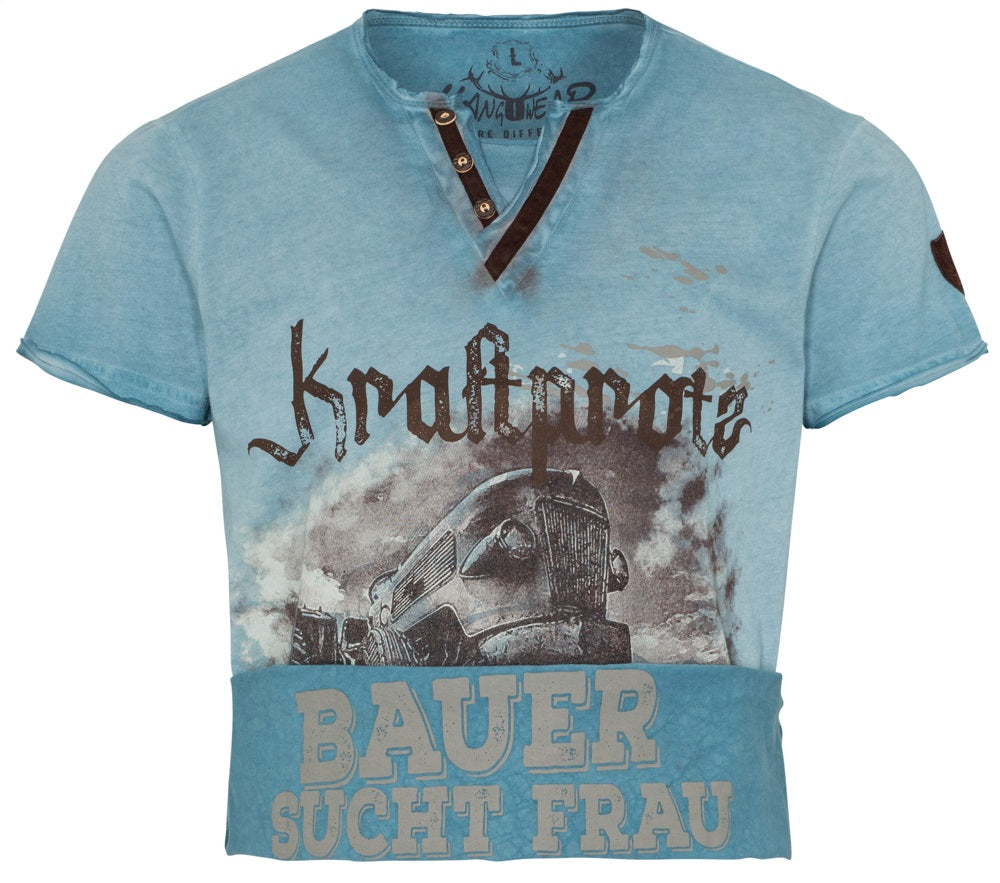 Trachtenshirt Kraftprotz Beige – Hangowear Everett Herren Shirt - Fasnacht24.ch