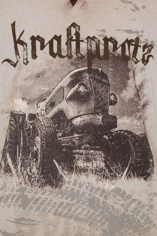 Trachtenshirt Kraftprotz Beige – Hangowear Everett Herren Shirt - Fasnacht24.ch