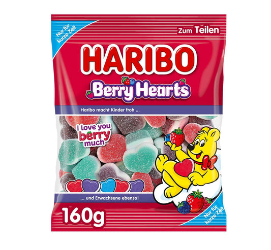 Haribo Berry Hearts 160g Fruchtgummi mit Schaumzucker in Herzform