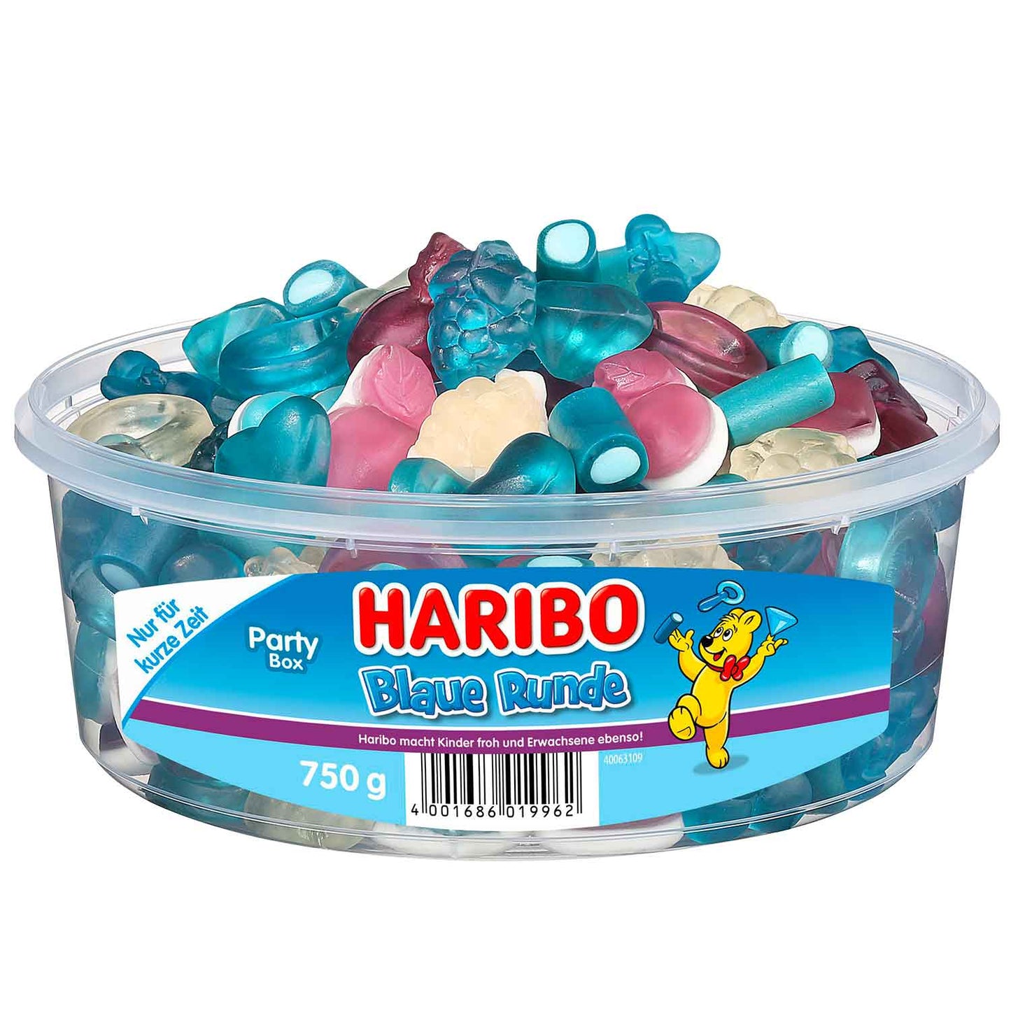 Haribo Blaue Runde 750g Fruchtgummi- und Schaumzucker-Mischung in Kunststoffdose