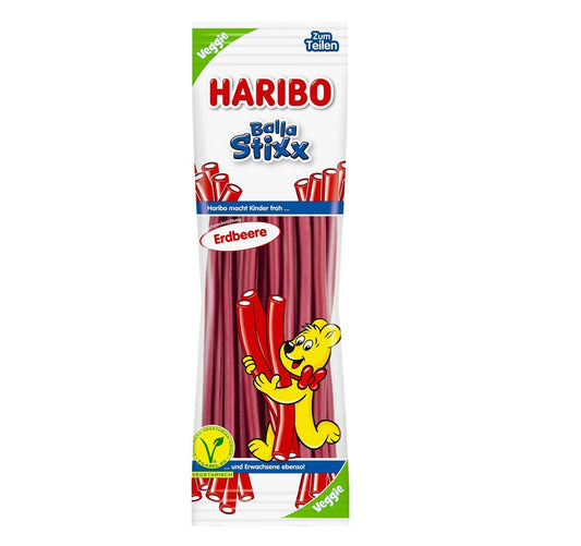 Haribo Balla Stixx Erdbeere vegetarisch 200g Fruchtgummi-Stangen