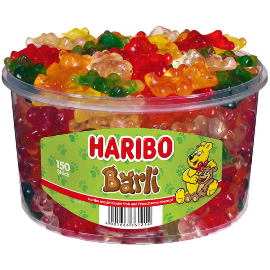 Haribo Bärli 150er Fruchtgummi grosse Vorratsdose – Produktansicht
