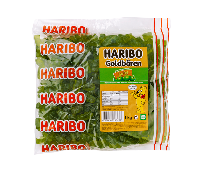 Haribo Goldbären Sortenrein Apfel 1 Kg Fruchtgummi