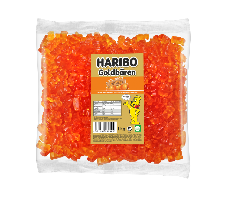 Haribo Goldbären Sortenrein Orange 1 Kg Fruchtgummi