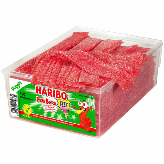 Haribo Pasta Basta Erdbeere FIZZ vegan Fruchtgummi 150 Stück – Produktansicht