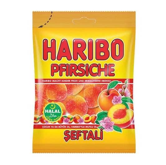 Haribo Pfirsiche Halal 100g Fruchtgummi Beutel