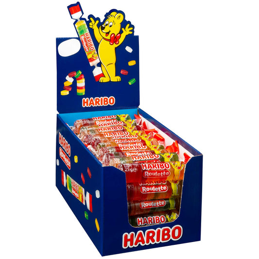 Haribo Roulette 50x25g Fruchtgummi bunt gemischt ohne künstliche Farbstoffe