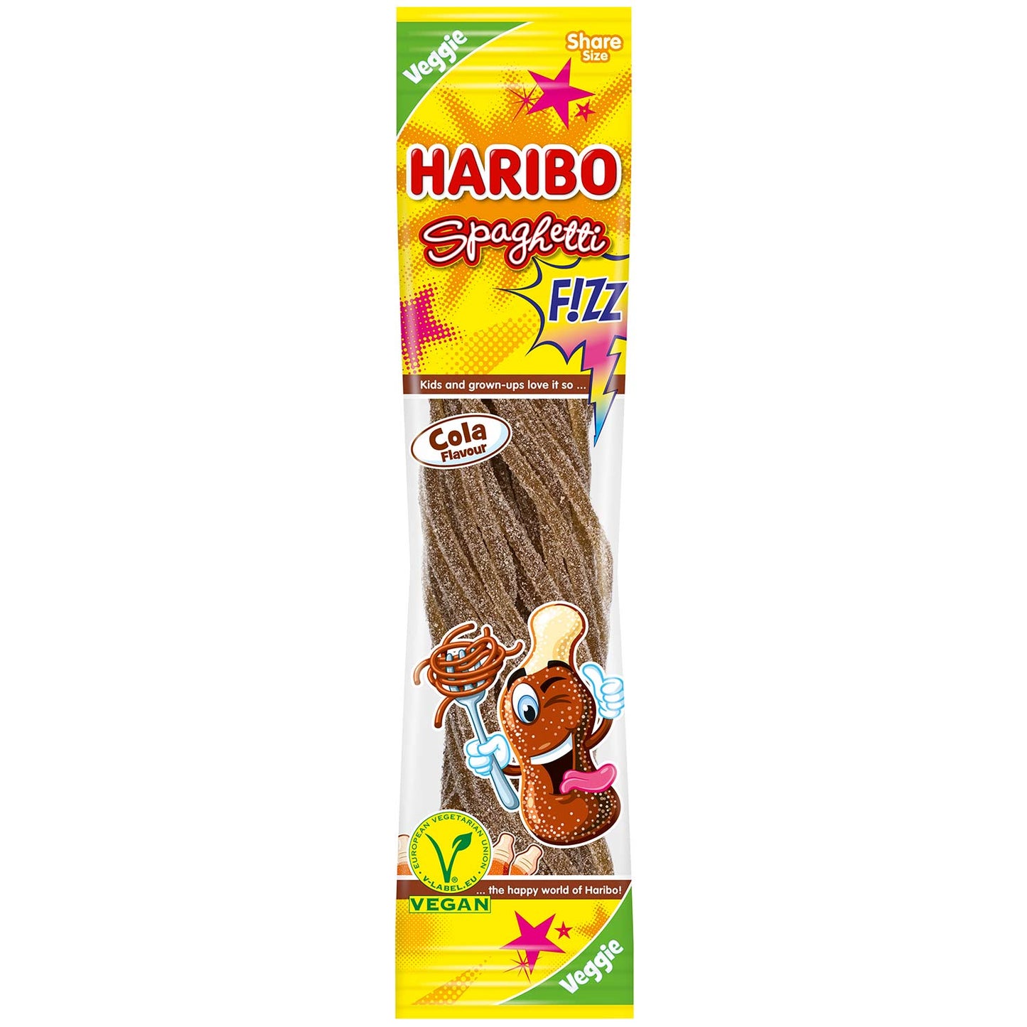 Haribo Spaghetti Cola FIZZ vegan 200g vegane Fruchtgummi Spaghetti mit Cola Geschmack