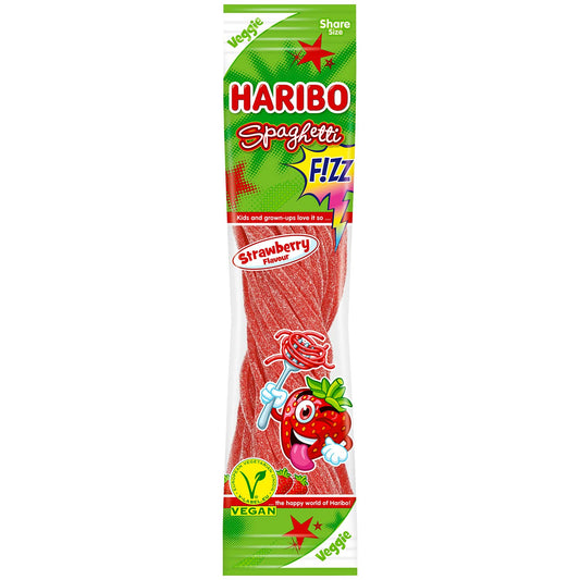 Haribo Spaghetti Strawberry FIZZ vegane Fruchtgummi 200g