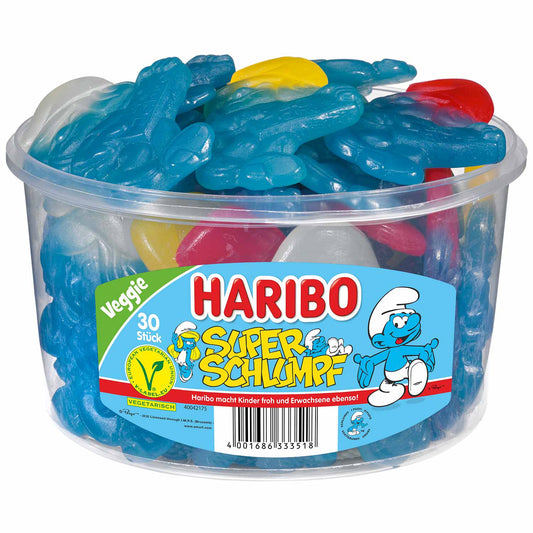 Haribo Super Schlumpf vegetarisch 30er Fruchtgummi – Produktansicht