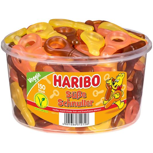 Haribo Süsse Schnuller vegetarisch 150er Fruchtgummi Dose – Produktansicht