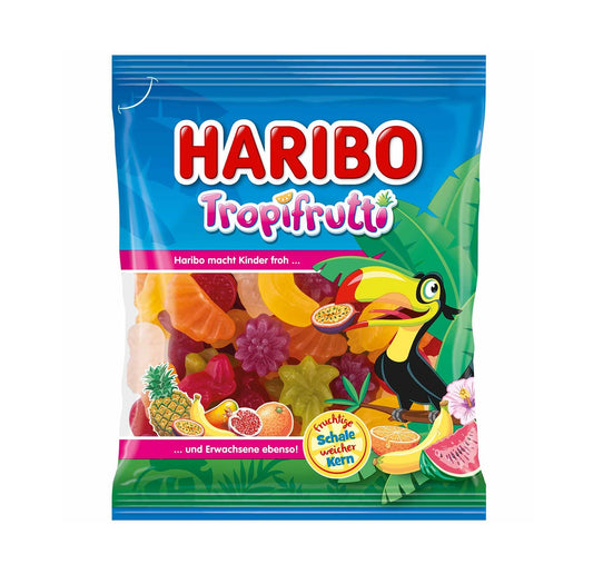 Haribo Tropifrutti 175g Fruchtgummis mit verschiedenen tropischen Geschmacksrichtungen – Produktansicht