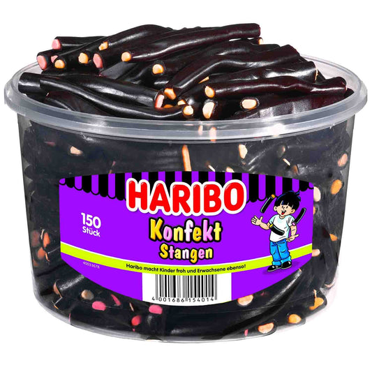 Haribo Konfekt Stangen 150er Lakritz mit fruchtiger Füllung – Produktansicht