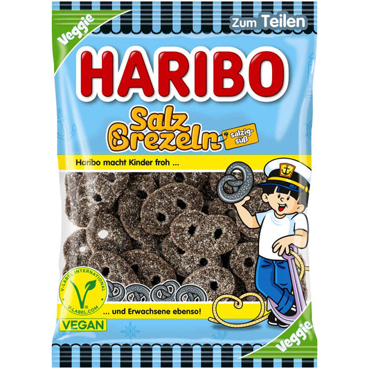 Haribo Salz-Brezeln vegan 175g schwarzes Lakritz