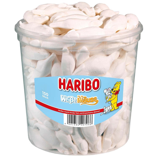 Haribo Weisse Mäuse 150er Schaumzucker Beutel – Produktansicht