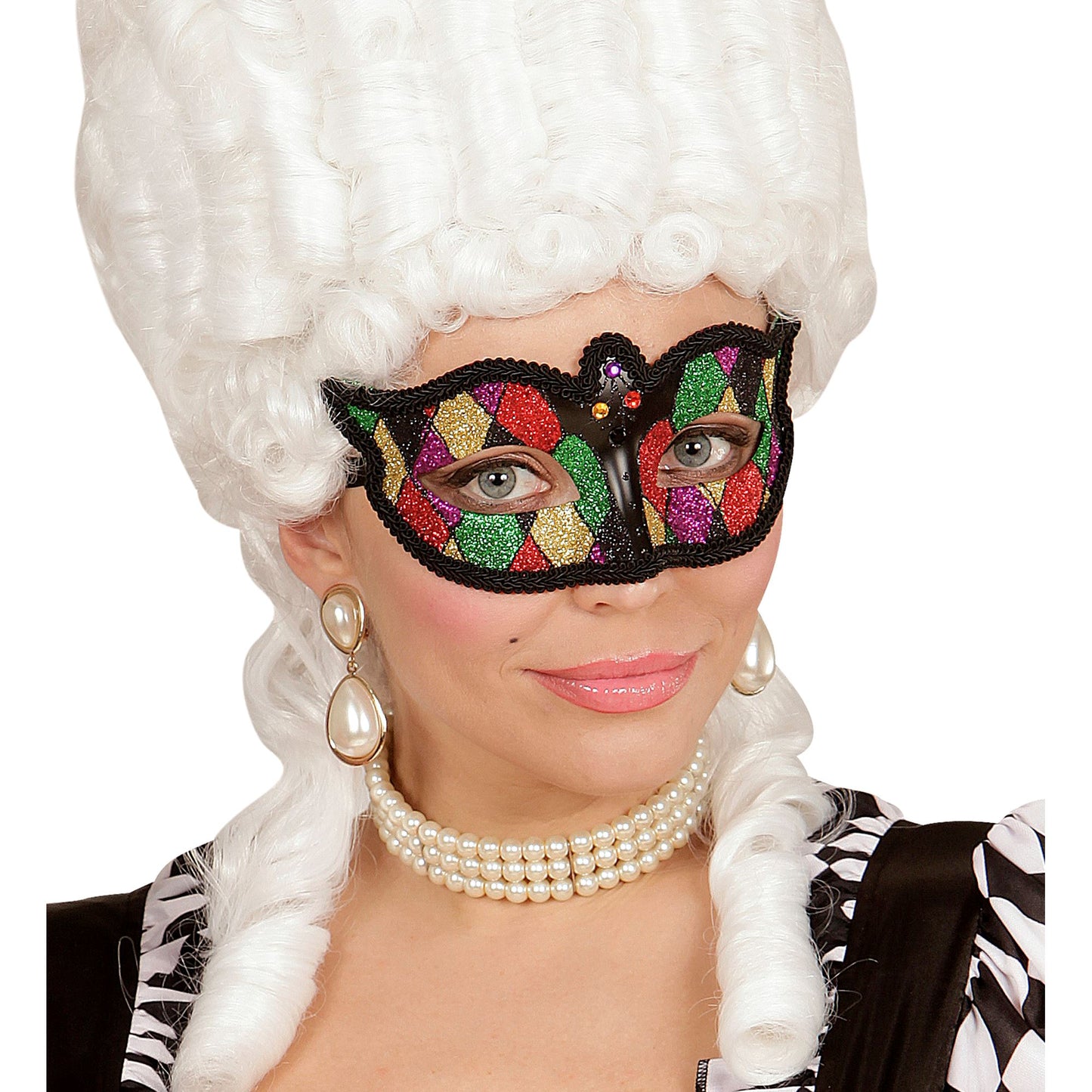 " HARLEKIN AUGENMASKE" – Detailansicht