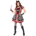 "HARLEKIN PUPPE" (Kleid, Haarreif mit Schleife, Halsband, Handschuhe) – Vorderansicht