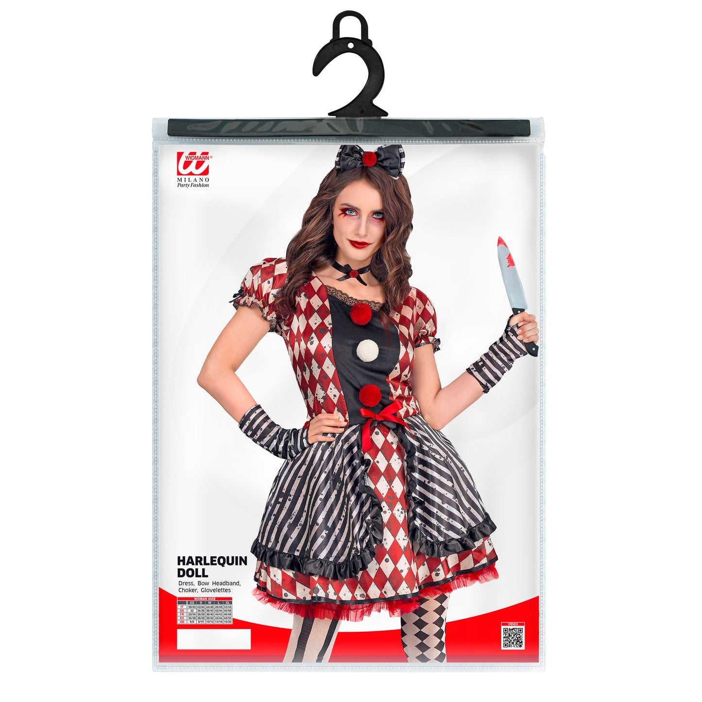 "HARLEKIN PUPPE" (Kleid, Haarreif mit Schleife, Halsband, Handschuhe) – Ansicht 5