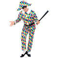 "HARLEKIN" (Weste, Hose, Gürtel, Hut) – Vorderansicht