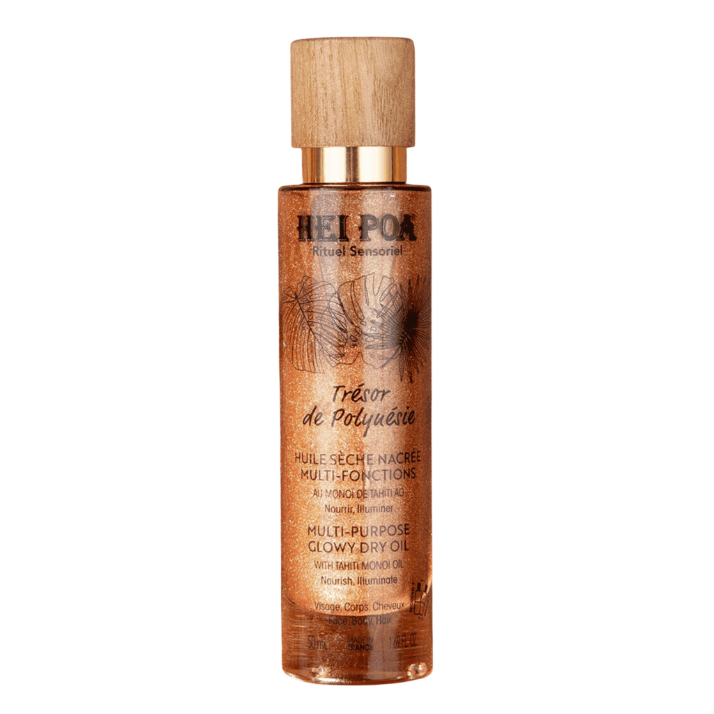 Hei Poa, Tresor De Polynesie, Monoi-Öl, Leuchtend, Trockenöl für den Körper, 50 ml