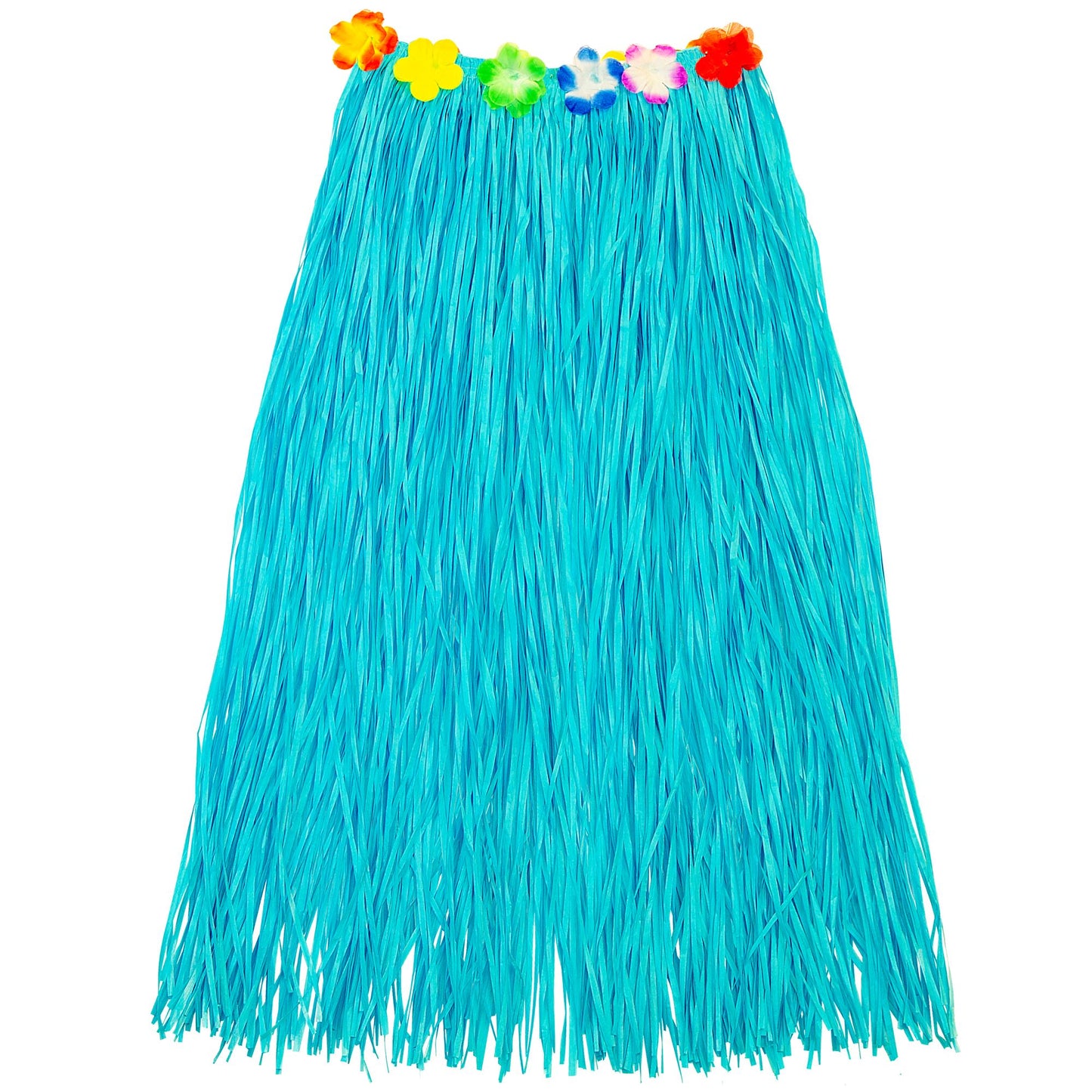 "HELLBLAUER HAWAII BASTROCK MIT BLUMENGÜRTEL" 80 cm - größenverstellbar – Ansicht 5