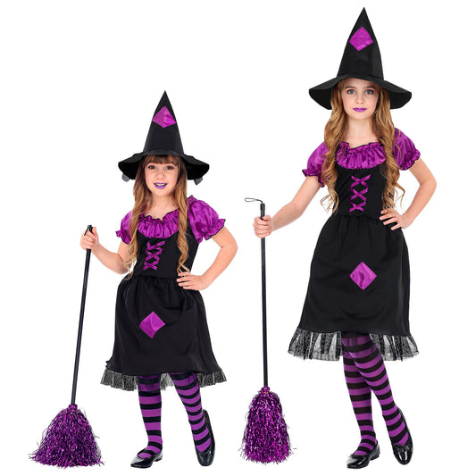 "HEXE" (Kleid mit Unterrock & Reifrock, Hut) – Vorderansicht