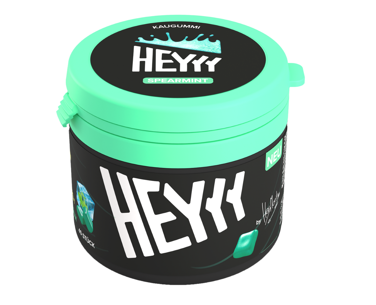Heyyy Kaugummi Spearmint Zuckerfreie Minze 68 g Dose
