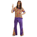 "HIPPIE DUDE" aus Samt (Hemd, Hose, Stirnband) – Vorderansicht