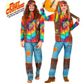 "HIPPIE FAST COSTUME" (Oberteil, Hose, Stirnband) – Vorderansicht