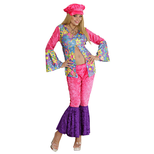 "HIPPIE GIRL" aus Samt (Bluse, Hose, Hut) – Vorderansicht