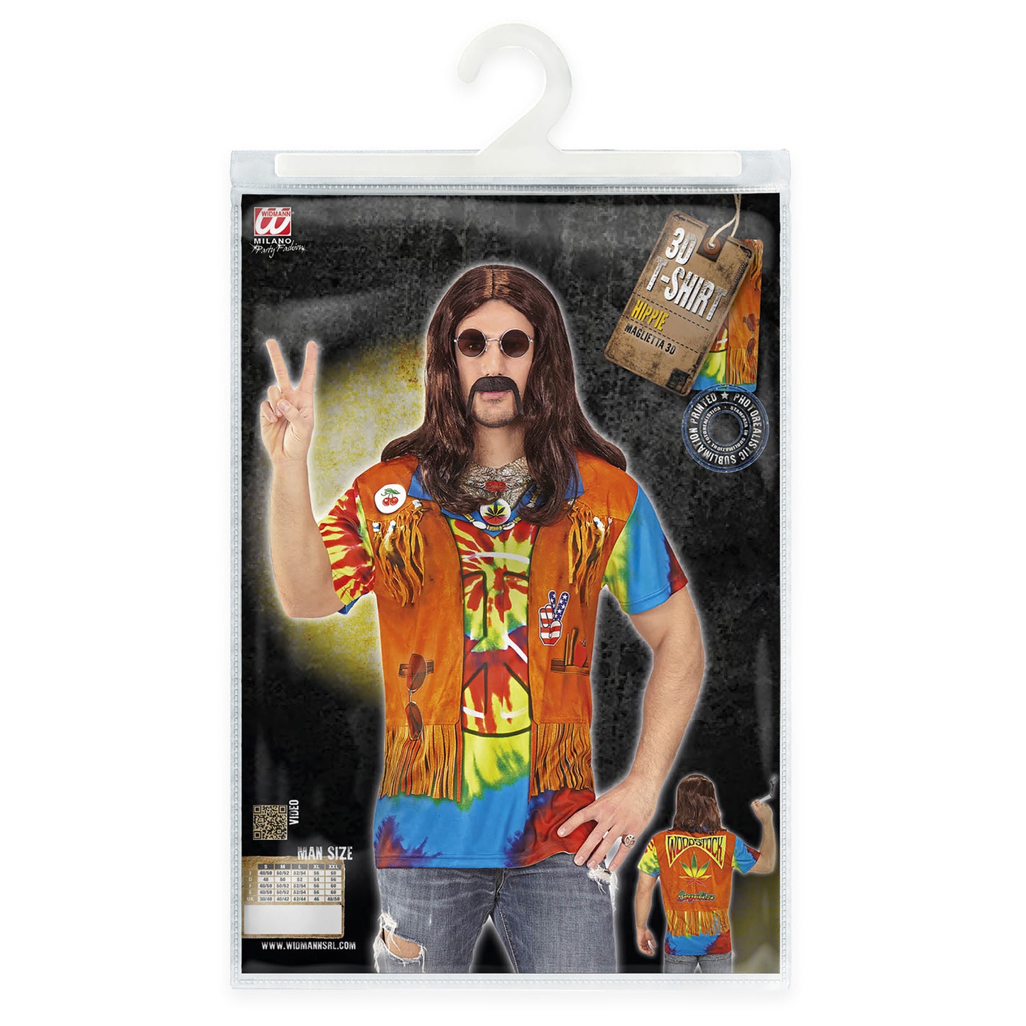 "HIPPIE" (in Fotosublimation bedrucktes T-Shirt) – Ansicht 5